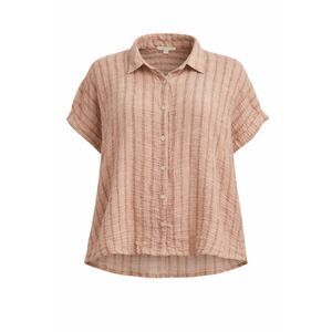 Veveret Gauze Button Front Blouse Size M Boho Cotton Oversized Top Striped